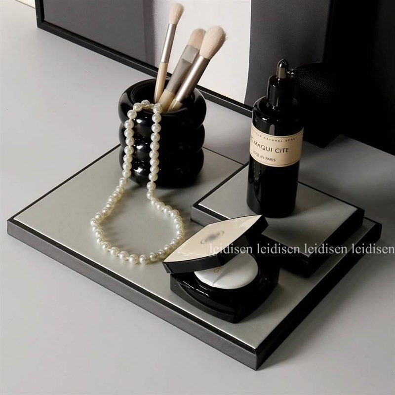 复古风香水皮托盘组合梳妆组合样板间卧室女衣帽间梳妆台摆件软装,家居饰品,家饰软装搭配套装,淘宝优惠券,粉丝福利购,淘宝优惠卷