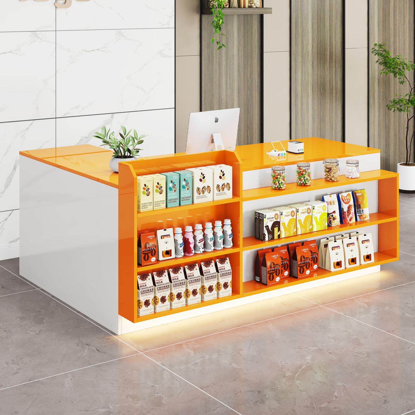 超市收银台便利店柜台桌吧台店铺小型柜台展示架奶茶店前台接待台