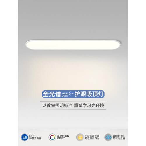 中山灯新型通道条形吸顶灯现代家用全光谱超薄护眼衣帽间阳台灯