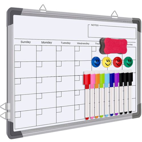 画板月份周计划日历白板双面磁性儿童画板办公小白板30*40 cm