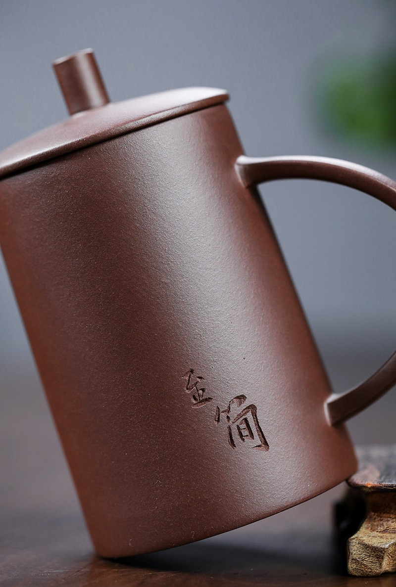 正宗宜兴紫砂杯全手工原矿老紫泥泡茶盖杯男女办公水杯茶具非陶瓷