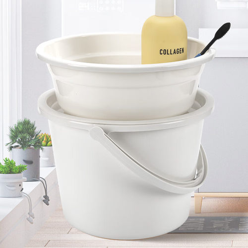 水桶脸盆三件套家用学生宿舍住校生储水洗衣洗澡带盖加厚大塑料桶