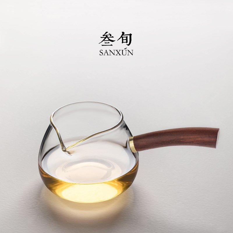 叁旬 木把玻璃公道杯耐热侧把玻璃杯公杯匀杯分茶器茶海功夫茶具,餐饮具,公道杯,淘宝优惠券,粉丝福利购,淘宝优惠卷