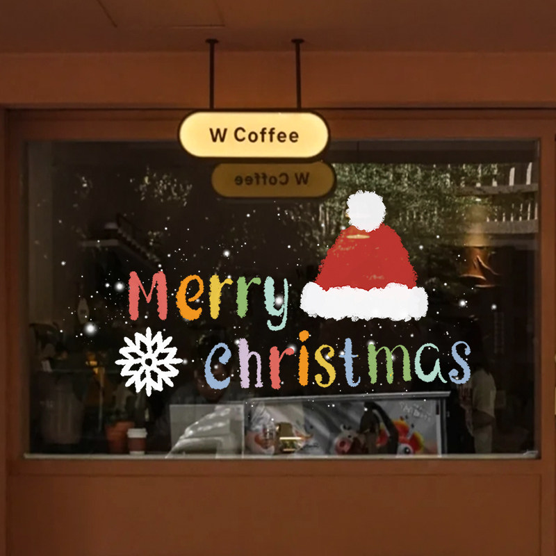 耶诞节静电贴装饰商场橱窗玻璃门贴纸元旦场景活动布置窗花贴画,节庆用品/礼品,圣诞装饰品,淘宝优惠券,粉丝福利购,淘宝优惠卷