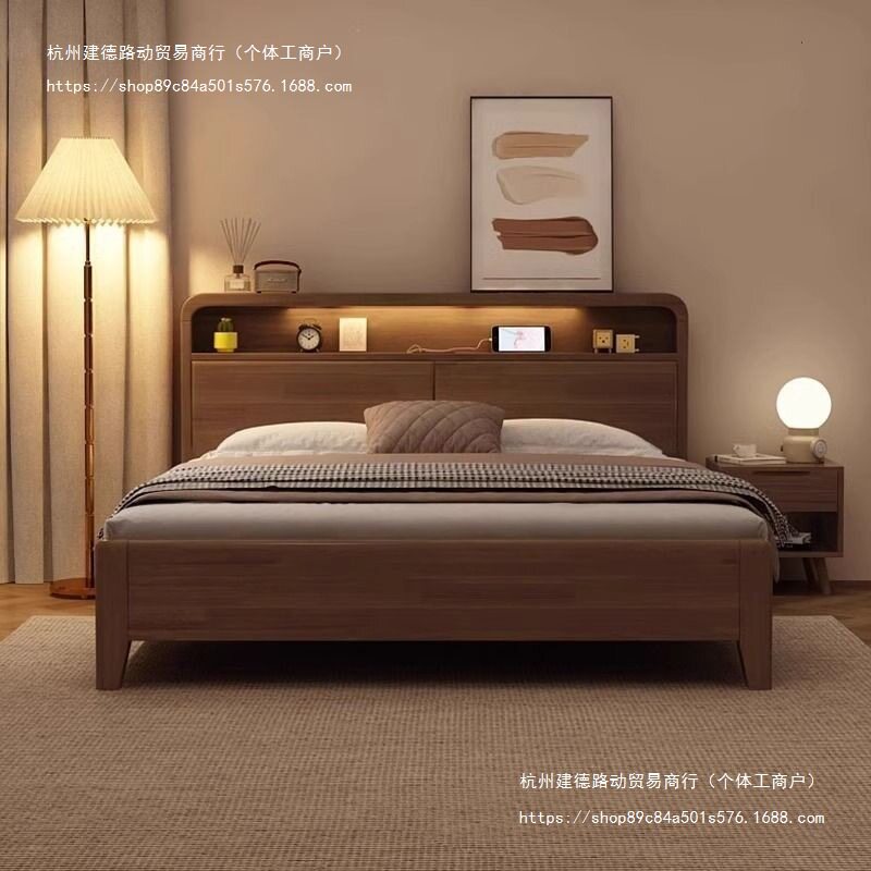 新款北欧全实木床纯实木现代简约1.8米1.5米35双人主卧室经济型婚