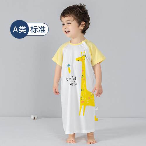 棉布树睡袋婴儿薄款夏季宝宝连体睡衣空调房防踢被睡袋儿童春秋款