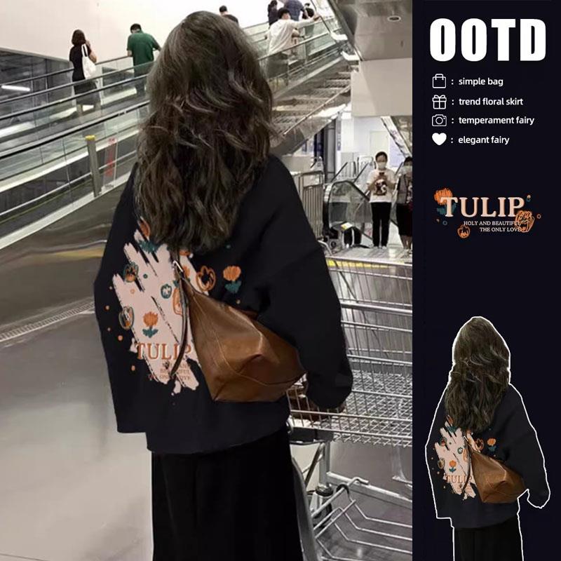 孕妇装秋装套装2025新款长袖上衣女卫衣半身裙子春秋季两件套冬装
