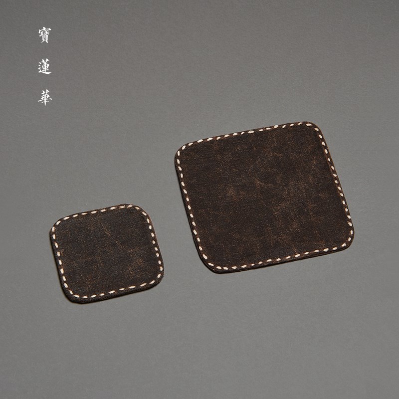 手工刺子绣边香云纱布垫 布杯垫壶垫 布艺隔热茶垫杯托茶托布茶席