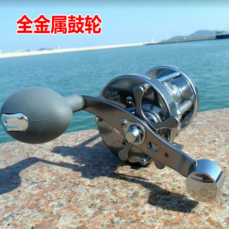 全金属鼓轮防海水打黑鱼线轮雷强轮远投船钓轮渔轮海钓轮深海鱼轮