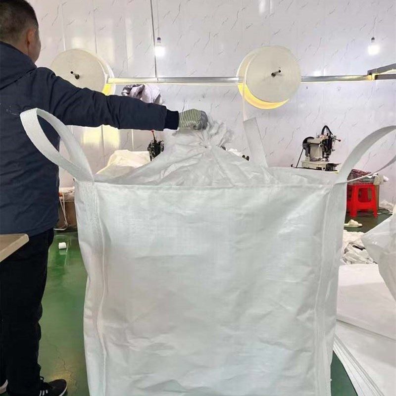 白色加厚防水防漏覆膜1吨吨袋化工废料吨包袋工业污泥袋吨包吨兜