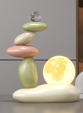 石来运转桌面小摆件氛围灯小夜灯水晶球家居软装饰品乔迁开业礼品