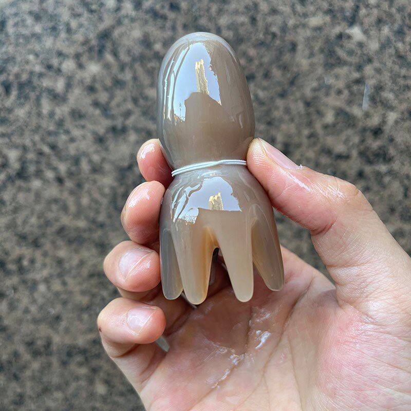 白水牛角梳五齿梳宽齿头皮按摩梳头部经络梳头疗梳刮痧脸梳洗头刷