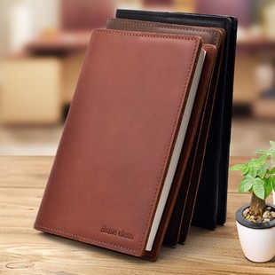 牛皮a5笔记本复古软皮办公人士会议记录工作高端商务活页笔记本子