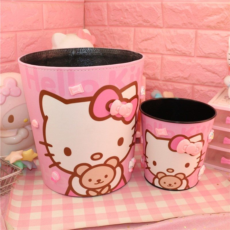 可爱卡通儿童房少女心粉色桌面浴室垃圾桶套装防水人造皮革家用,家庭/个人清洁工具,垃圾桶,淘宝优惠券,粉丝福利购,淘宝优惠卷