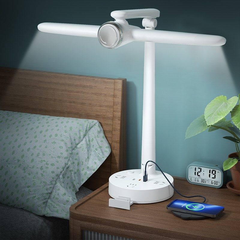 缇邦多功能插座一体护眼台灯插电式阅读卧室床头灯USB插座插线板