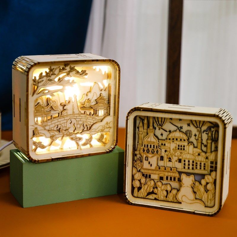 木雕灯中式复古创意雕刻茶室书房卧室床头灯小夜灯摆件纪念品定制,节庆用品/礼品,文化创意纸雕灯,淘宝优惠券,粉丝福利购,淘宝优惠卷