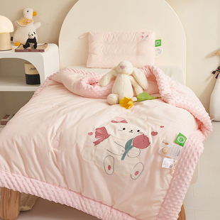 婴儿豆豆毯秋冬被安抚毛毯儿童豆豆被子幼儿园春秋宝宝四季小盖毯