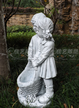 欧式玻璃钢人物雕塑艺术品客厅户外落地摆设可定制作抬箩筐小情侣