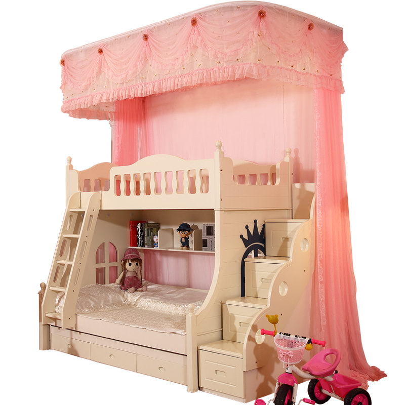 定制拉绳拉幕U型导轨蚊帐上下铺子母双层床儿童吸顶公主宫廷蚊帐,床上用品,蚊帐,淘宝优惠券,粉丝福利购,淘宝优惠卷