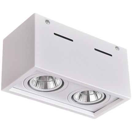 led明装斗胆灯cob射灯筒灯客厅无主灯双头四方形免开孔吸顶盒子灯