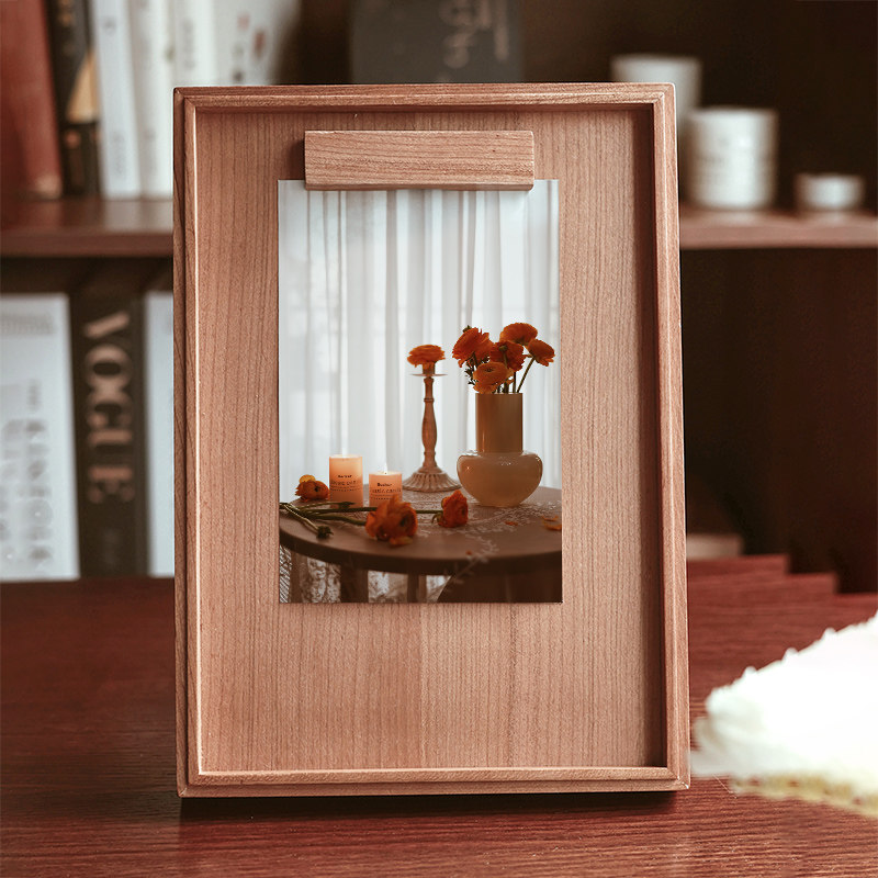 樱桃木磁吸摆台相框diy定制收纳木质摆件展示画框实木创意照片框,家居饰品,相框/画框,淘宝优惠券,粉丝福利购,淘宝优惠卷