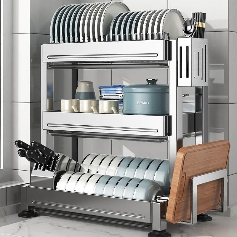 304不锈钢厨房碗架沥水架碗碟置物架家用碗柜放碗盘碗筷收纳架子,厨房/烹饪用具,碗架,淘宝优惠券,粉丝福利购,淘宝优惠卷