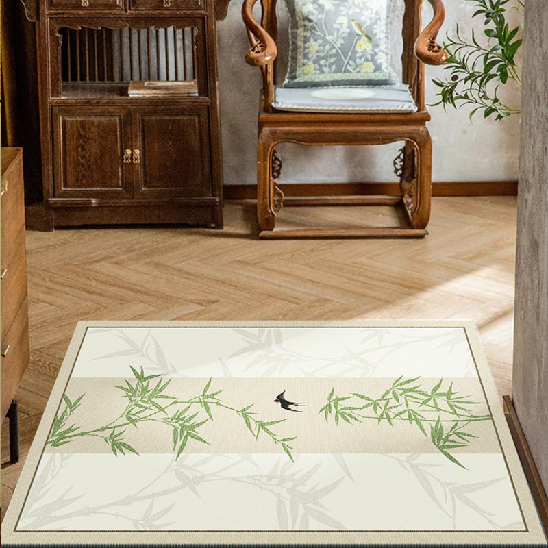 国风竹子入户门地垫家用进门门口门垫绿色脚垫新中式地毯2024新款,居家布艺,入户地垫,淘宝优惠券,粉丝福利购,淘宝优惠卷