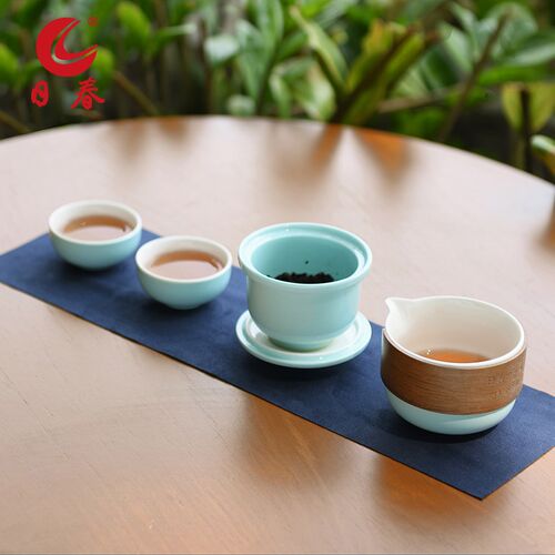 日春茶叶功夫茶具泡茶茶杯【印象冬宫旅行茶具】茶漏茶壶便捷收纳