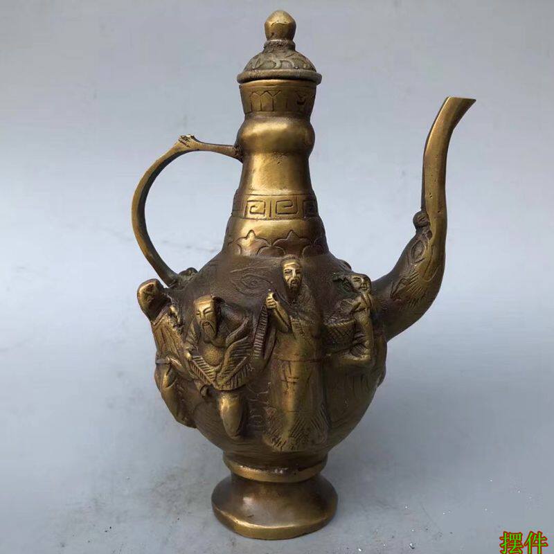 古玩铜器 八仙壶 茶壶 酒壶水壶复古老式手把壶家居工艺摆饰复古