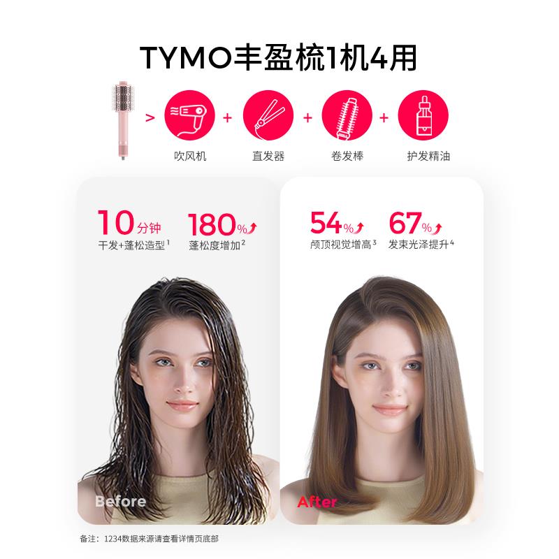 TYMO第3代吹风直发器吹风机丰盈梳多功能美发梳高颅顶造型吹风梳