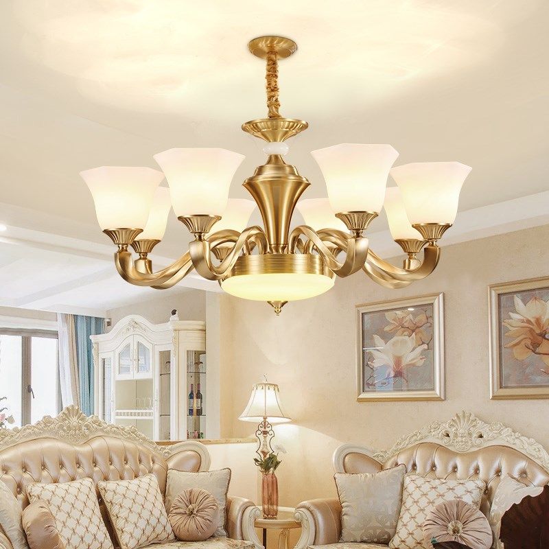 吊灯欧式客厅灯美式卧室灯大气别墅大厅餐厅灯纯铜灯具,家装灯饰光源,客厅吊灯,淘宝优惠券,粉丝福利购,淘宝优惠卷