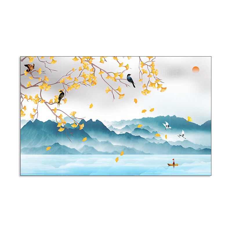 新中式屏风纱画圆形乔其纱半透明不透明高密纱隔断玄关装饰可定制