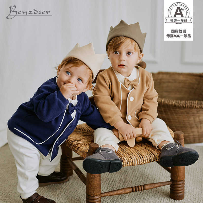 周岁礼服宝宝男宝连体衣男宝宝套装生日衣服婴儿西装24春新款