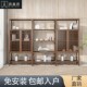 新中式 博古架禅意置物架古董架展示架多宝阁格子榆木黑胡桃木榫卯