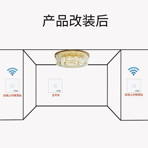 无线遥控开关家用86面板免布线触摸式智能随意贴玻璃床头灯220v
