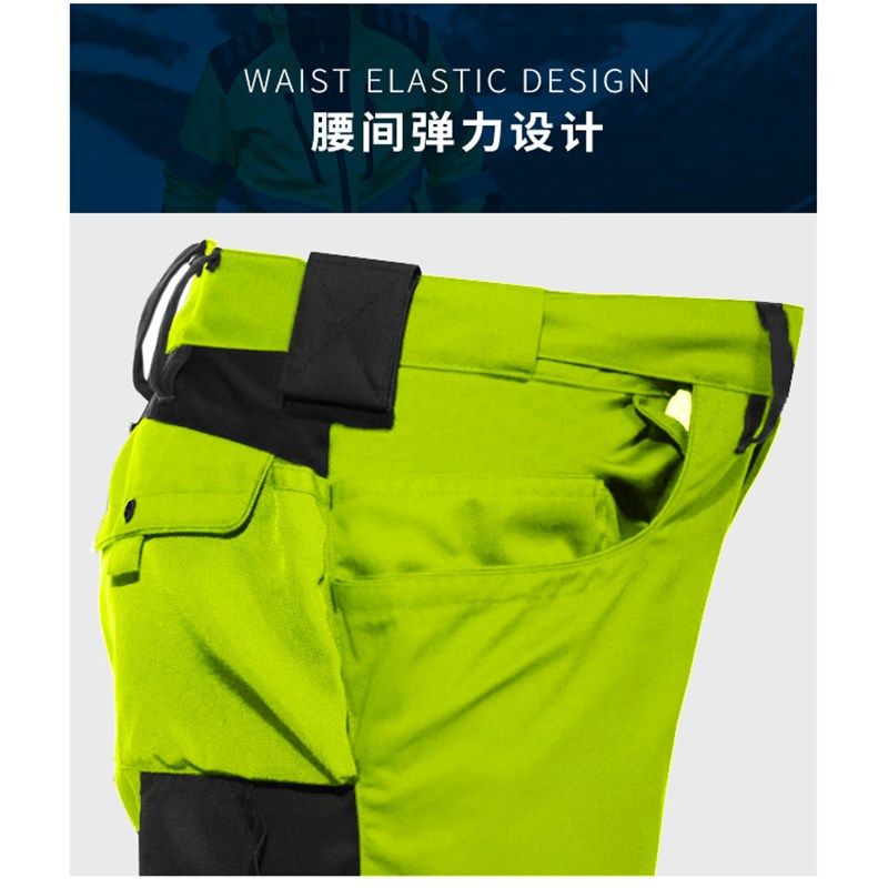 涤棉荧光多口袋建筑工程工地车间反光条工作裤男安全工裤工厂包邮