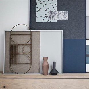 丹麦北欧风陶瓷磨砂花瓶亚光简约几何花瓶套组摆件样板房软装饰品