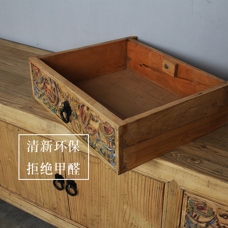 新中式实木电视柜客厅古典视听柜储物柜主卧小户型原木仿古电视柜