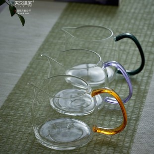 天久璃匠 350ml 晶锐公道杯 茶室高硼硅高温耐热玻璃透明分茶器