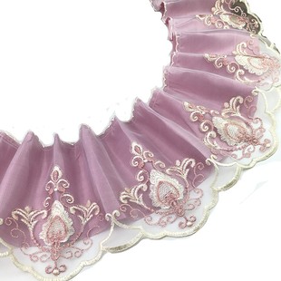 带衬布双层蕾丝花边沙发装 饰裙边网纱辅料窗帘底边加长桌布边床边