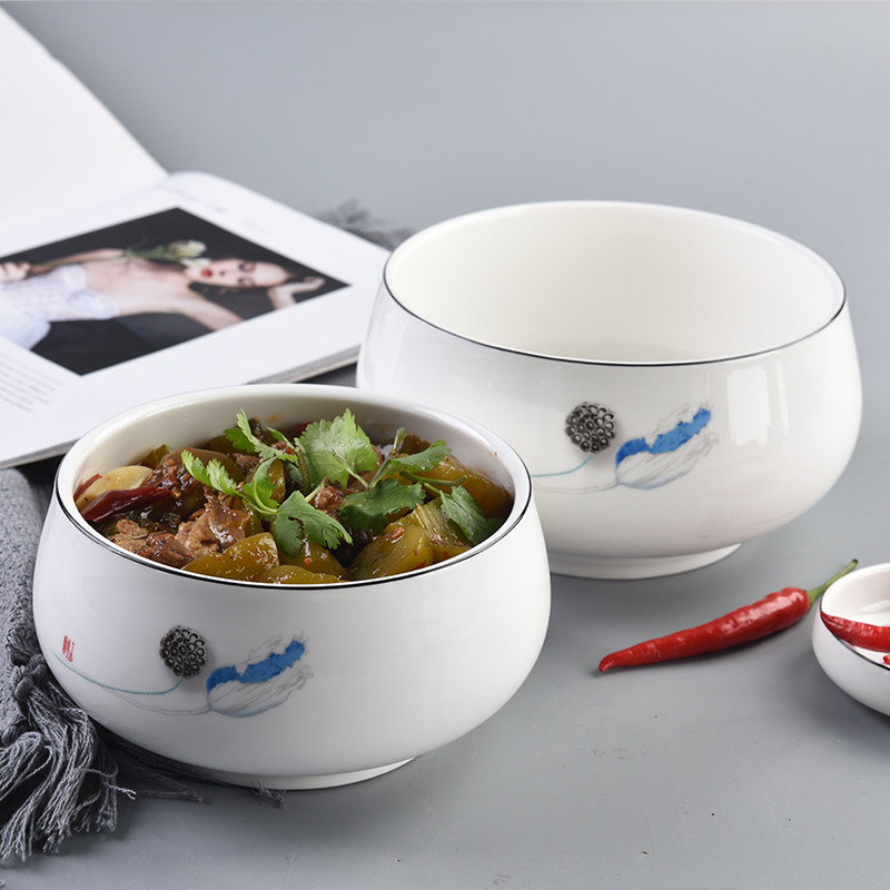 印象品瓷 陶瓷面碗汤碗酒店餐具家用大碗饭碗沙拉碗拉面碗烧菜碗,餐饮具,碗,淘宝优惠券,粉丝福利购,淘宝优惠卷