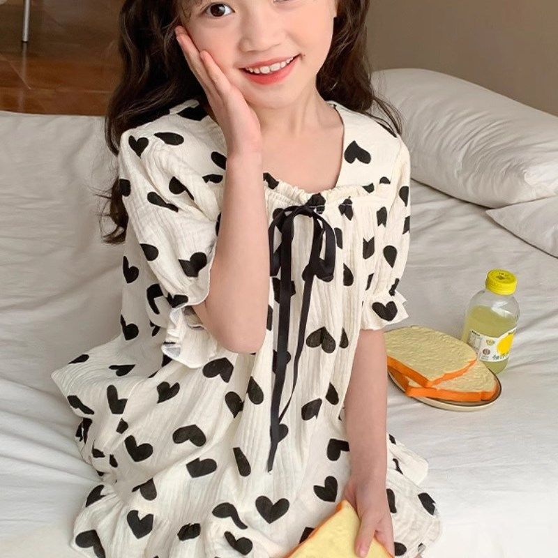 女童家居服夏季新款韩国儿童爱心短袖短裤睡衣套装纱布轻薄母女装,童装/婴儿装/亲子装,家居服套装,淘宝优惠券,粉丝福利购,淘宝优惠卷