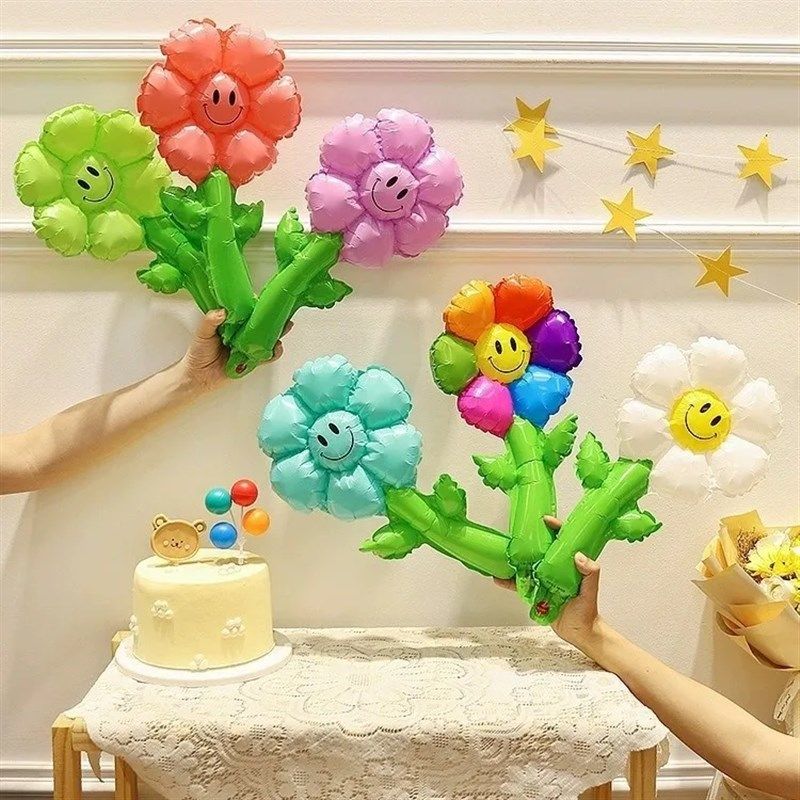 网红笑脸雏菊气球学校商场活动布置装饰儿童节幼儿园毕业学生礼物,节庆用品/礼品,创意礼盒/礼品套组,淘宝优惠券,粉丝福利购,淘宝优惠卷