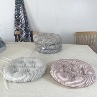 日式条纹圆形坐垫家用冥想打坐地上蒲团垫加厚舒适圆凳子垫子座垫