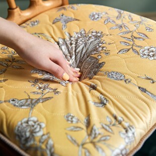 偏爱集美式椅垫定做布艺记忆海绵加厚防滑餐椅坐垫北欧可拆洗垫子