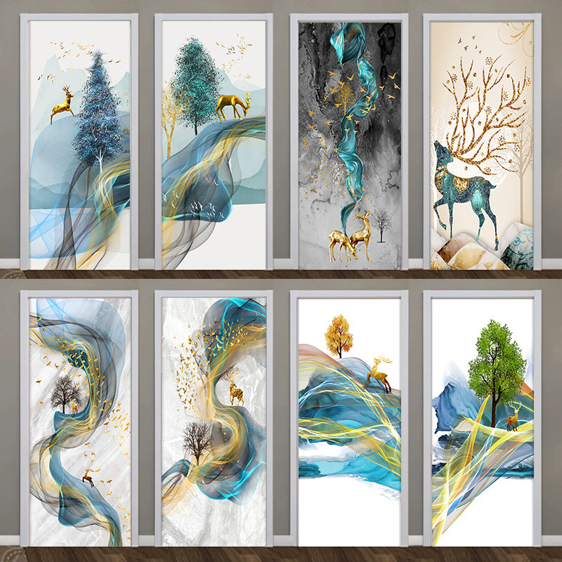 加厚门贴纸自粘装饰北欧整张木门翻新卧室房门衣柜卫生间玻璃贴画,家居饰品,软装墙贴,淘宝优惠券,粉丝福利购,淘宝优惠卷