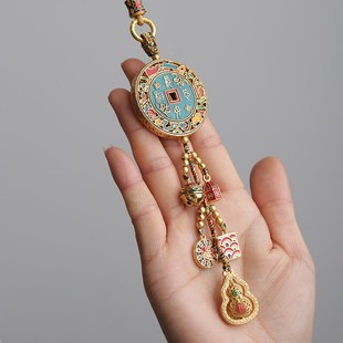 高档铜长乐未央汽车挂件后视镜吊坠男女款式车上里载保平安