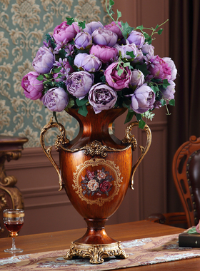 新古典创意轻奢茶几摆件欧式家用实用装饰品果盘纸巾盒烟灰缸套装