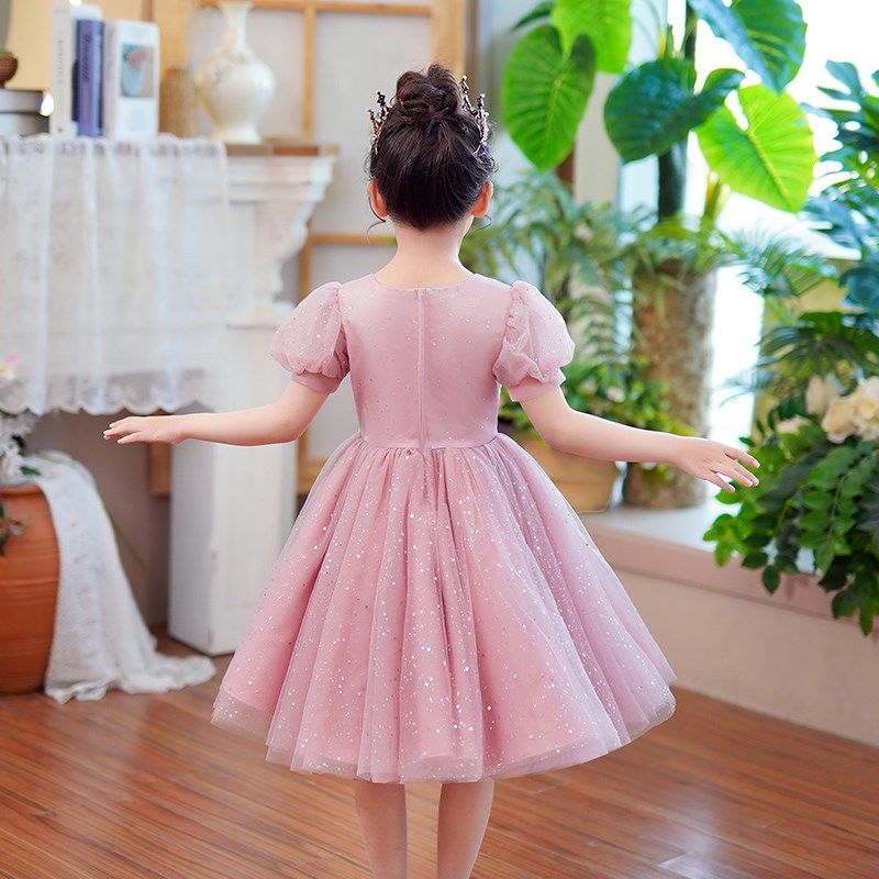 女童礼服轻奢小众高端钢琴演奏公主裙短款主持人花童婚礼小女孩夏