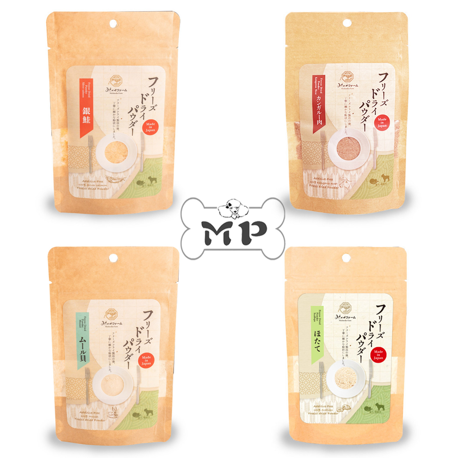 『Memory Pet』日本牧场michinoku宠物银鲑干贝扇贝马肉冻干粉40g